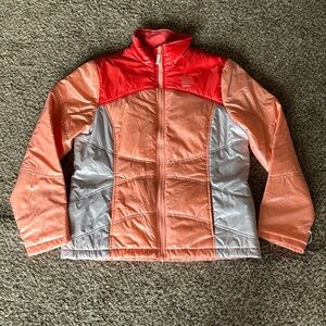 Lands’ End Women’s‎ M Down Coat Peach Coral Grey Winter